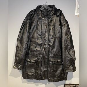 Vintage Wilsons leather jacket Long Parka Removable Hood & Thinsulate Liner XL